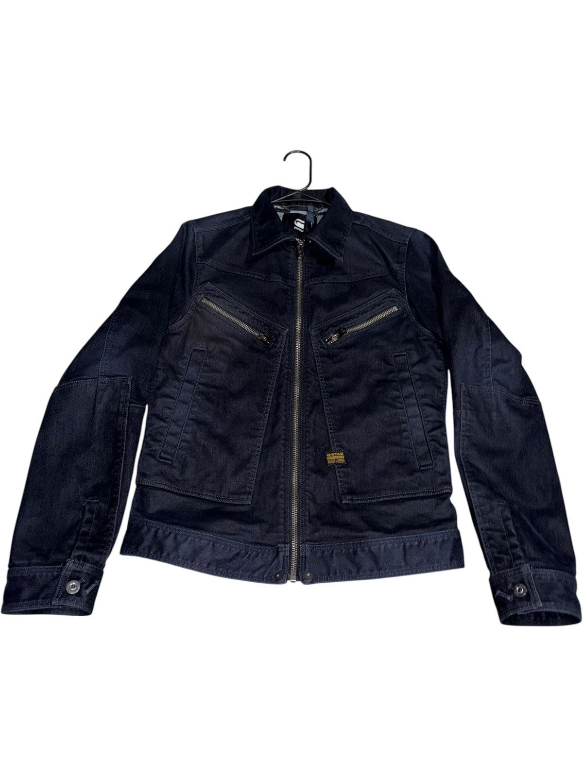 G-Star S Air Force Denim Jacket Blue Jean Dark Wash 5 Zip y2k vtg Size US S / EU 44-46 / 1 - 1 Thumbnail