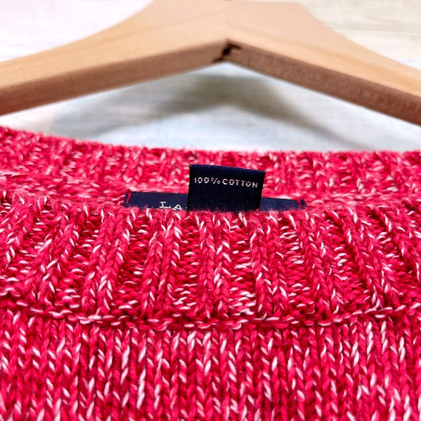 Lands' End Lands End Drifter Marled Knit Sweater Pink Crewneck 10 12 Size L / US 10 / IT 46 - 7 Thumbnail