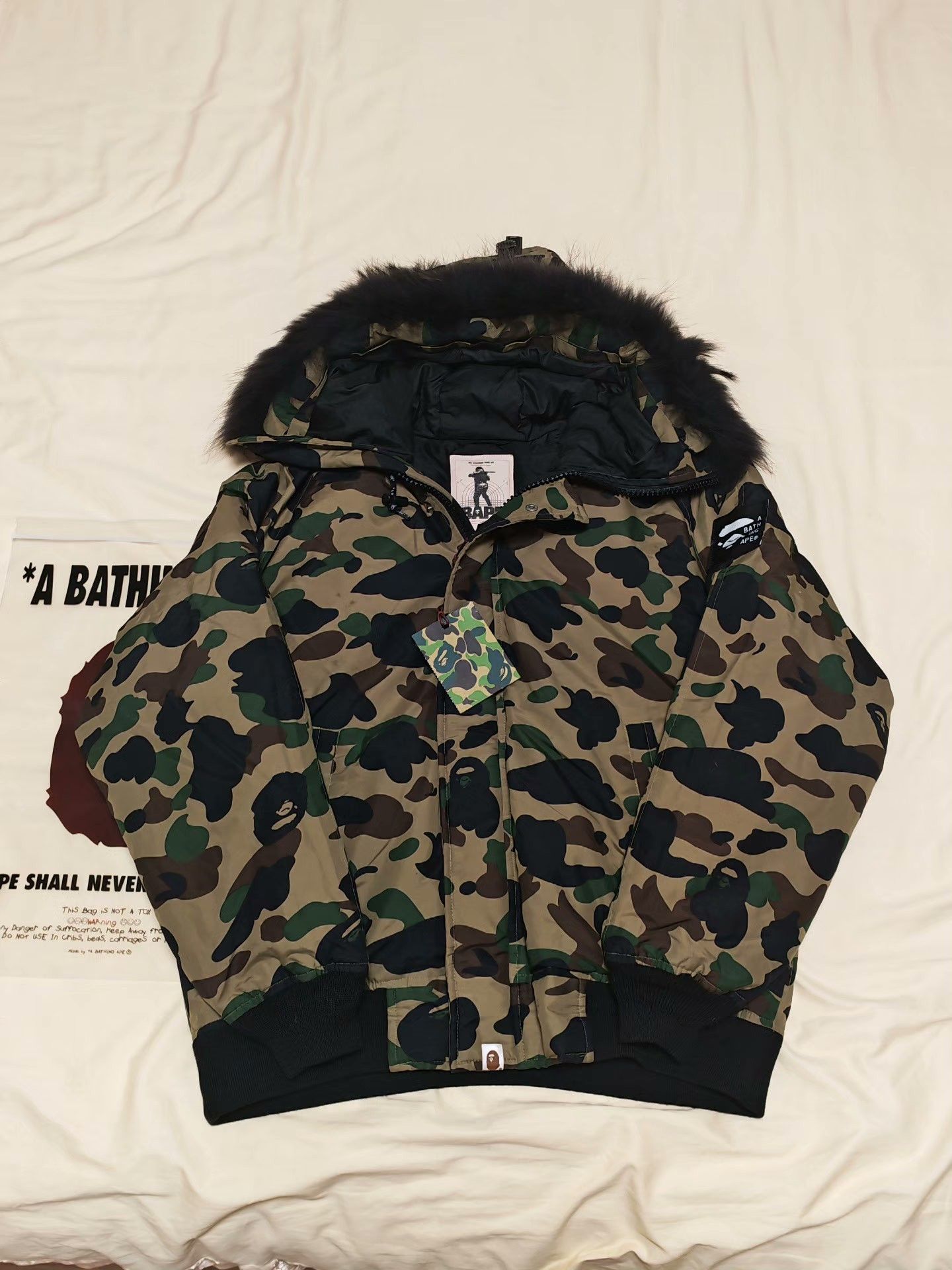 Bape Bape Green Heavy Coat L Men Size US L / EU 52-54 / 3 - 1 Thumbnail