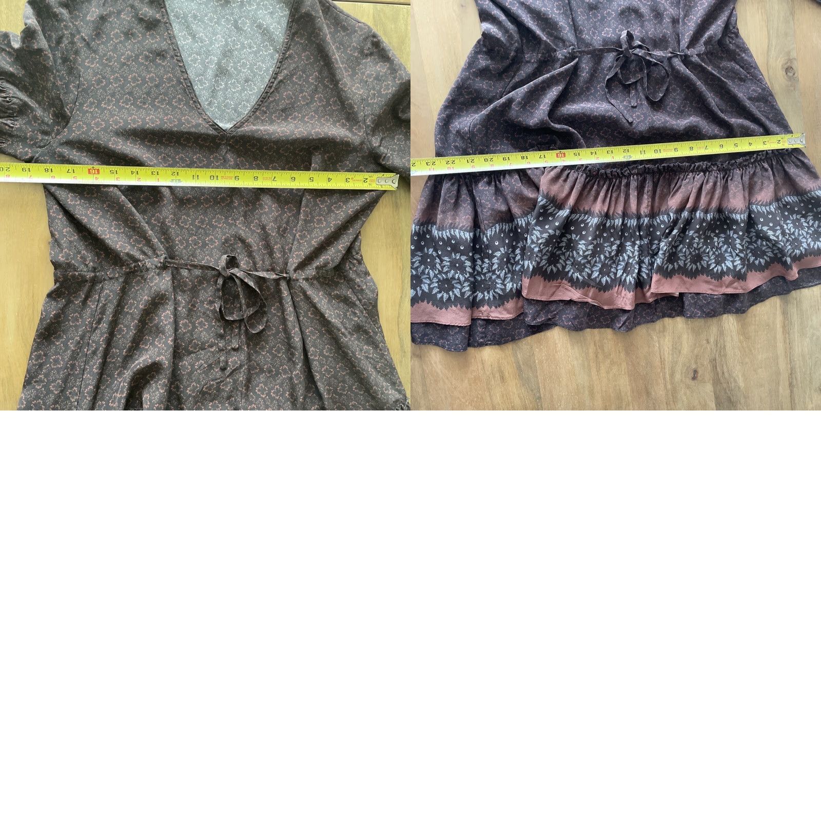 Allsaints AllSaints Silk Dress Flutter Sleeve Geometric Bohemian A-Line Knee Length M Multicolor Women Size M / US 6-8 / IT 42-44 - 9 Thumbnail