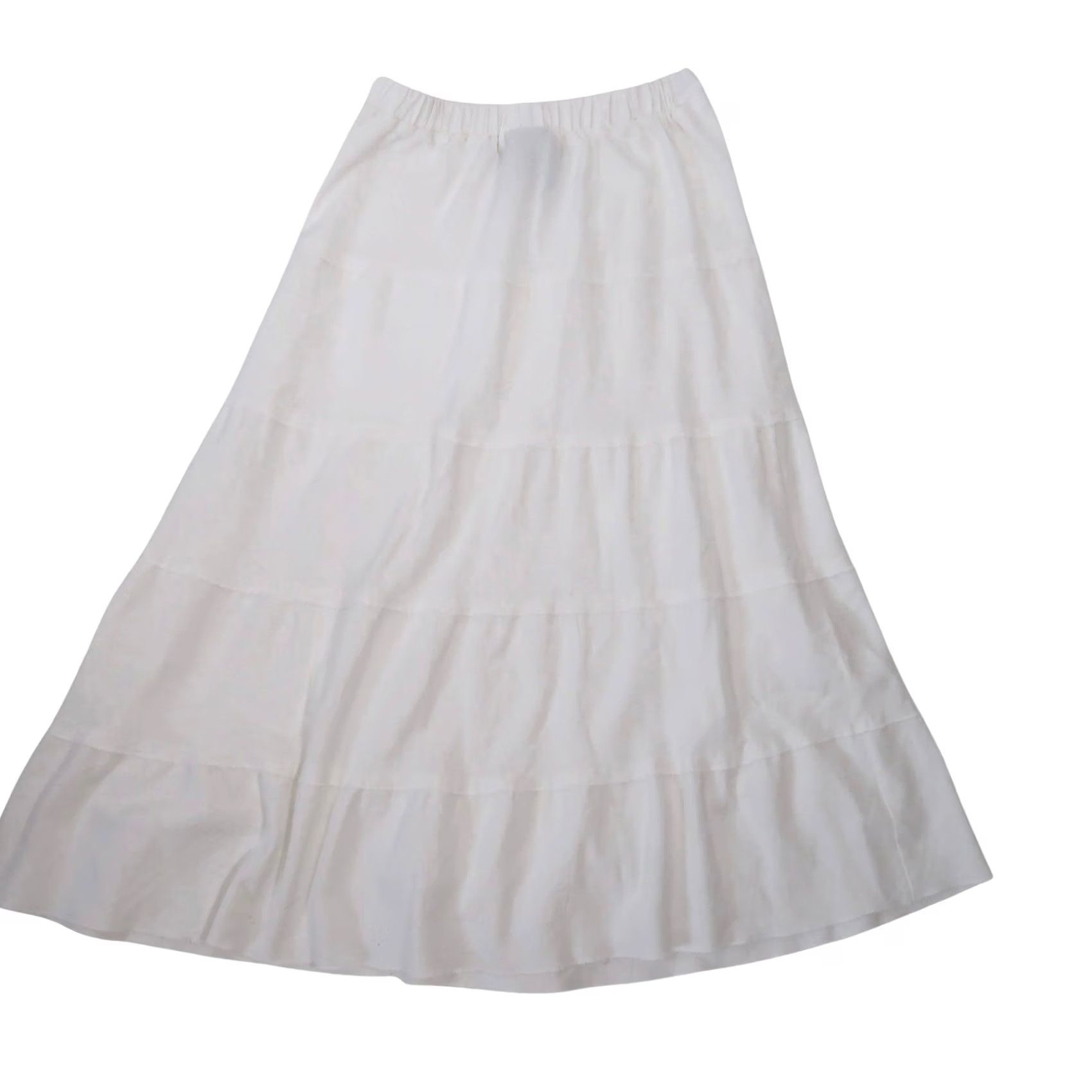 Etro VINTAGE Metro Wear Skirt Midi Peasant Linen Rayon White S Women Bohemian 90s Hippie Spring Summer Size 28" / US 6 / IT 42 - 2 Thumbnail