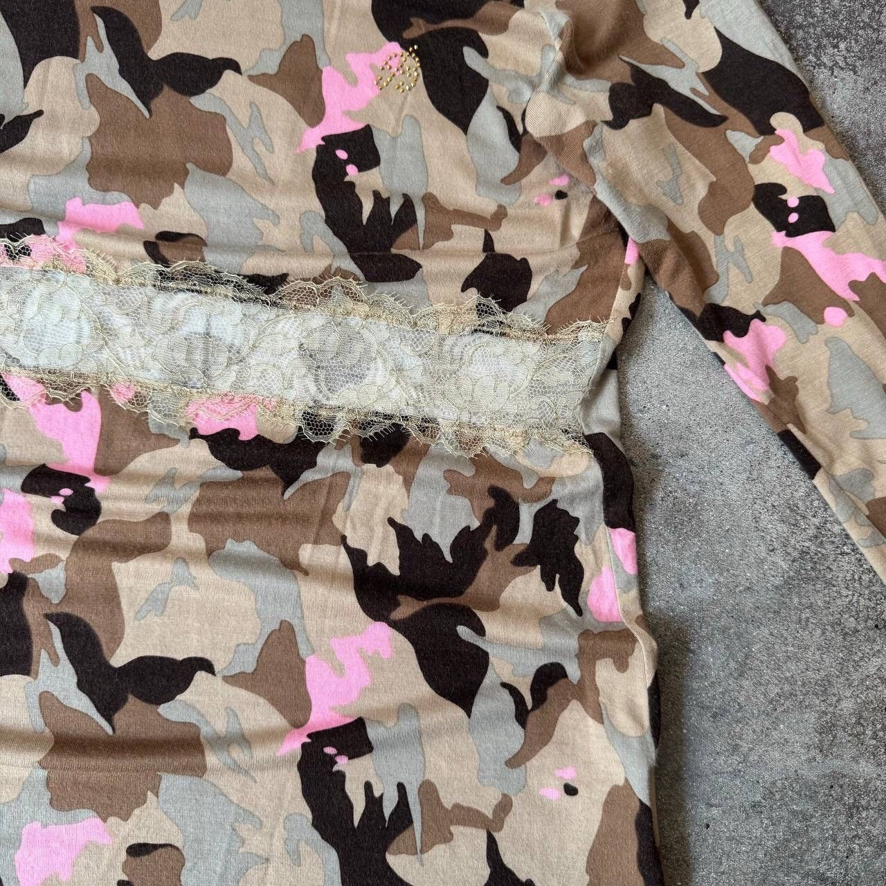 Blumarine × Vintage Blumarine Vintage 3/4 Sleeve Camo Blouse Size L / US 10 / IT 46 - 8 Thumbnail