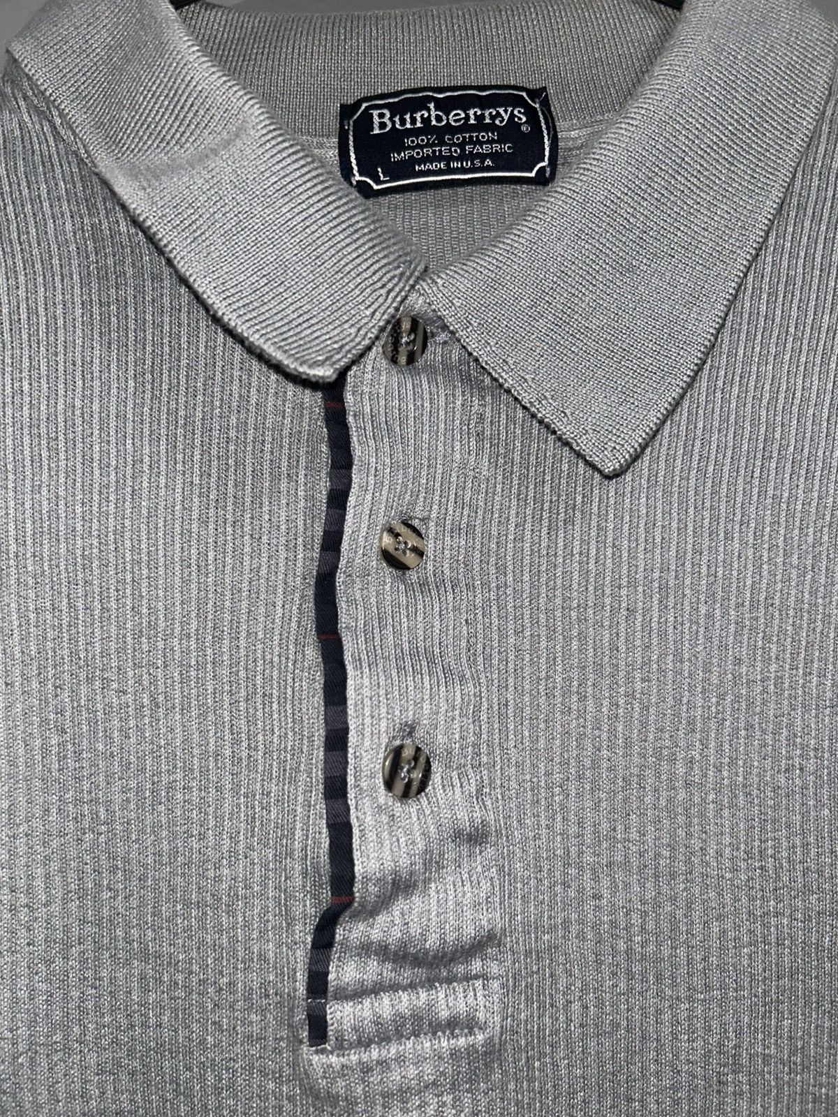 Burberry Vintage Burberry Light Gray Polo Shirt size Large Size US L / EU 52-54 / 3 - 3 Thumbnail
