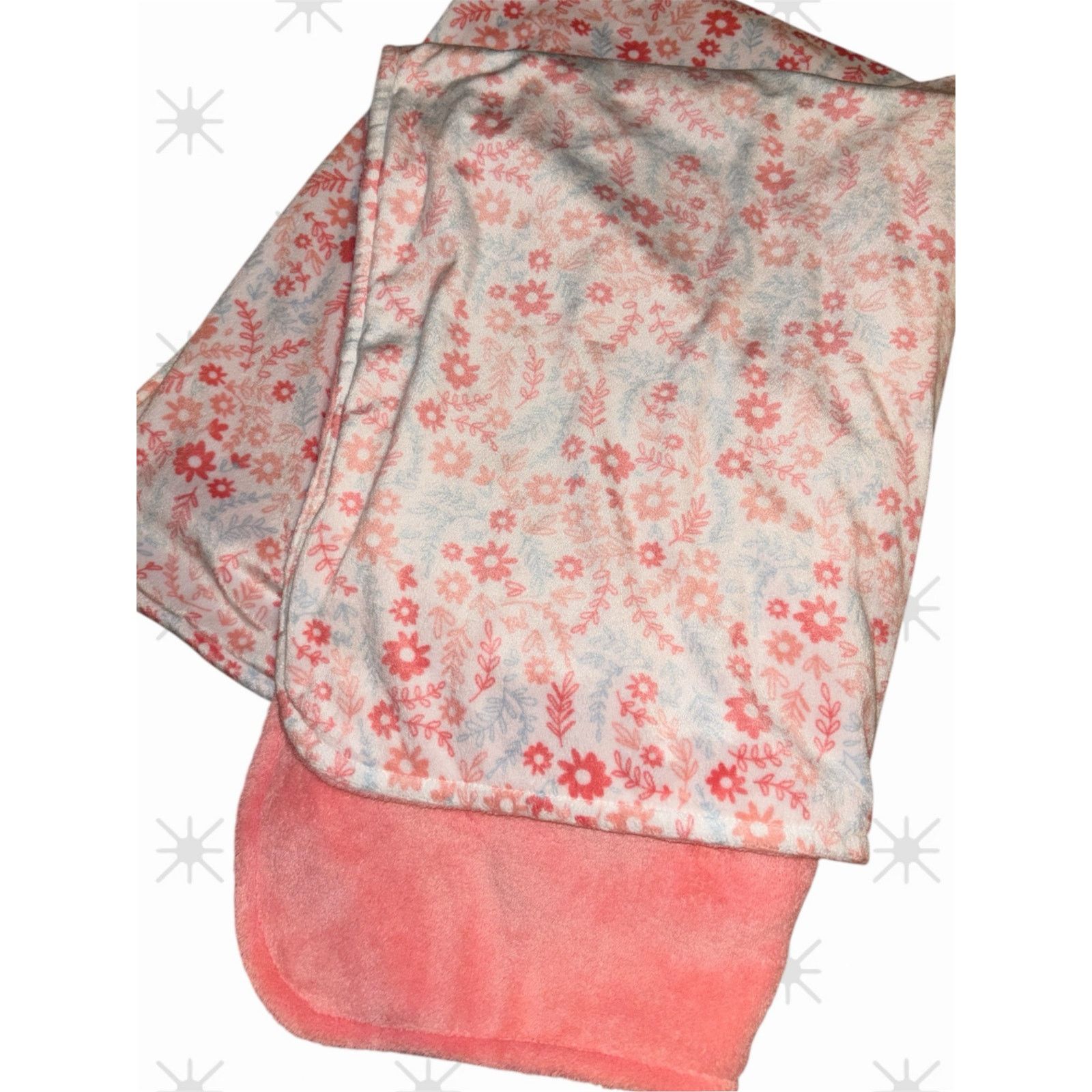 The Unbranded Brand Pink Floral Baby Blanket 30" x 40" Size ONE SIZE - 4 Thumbnail