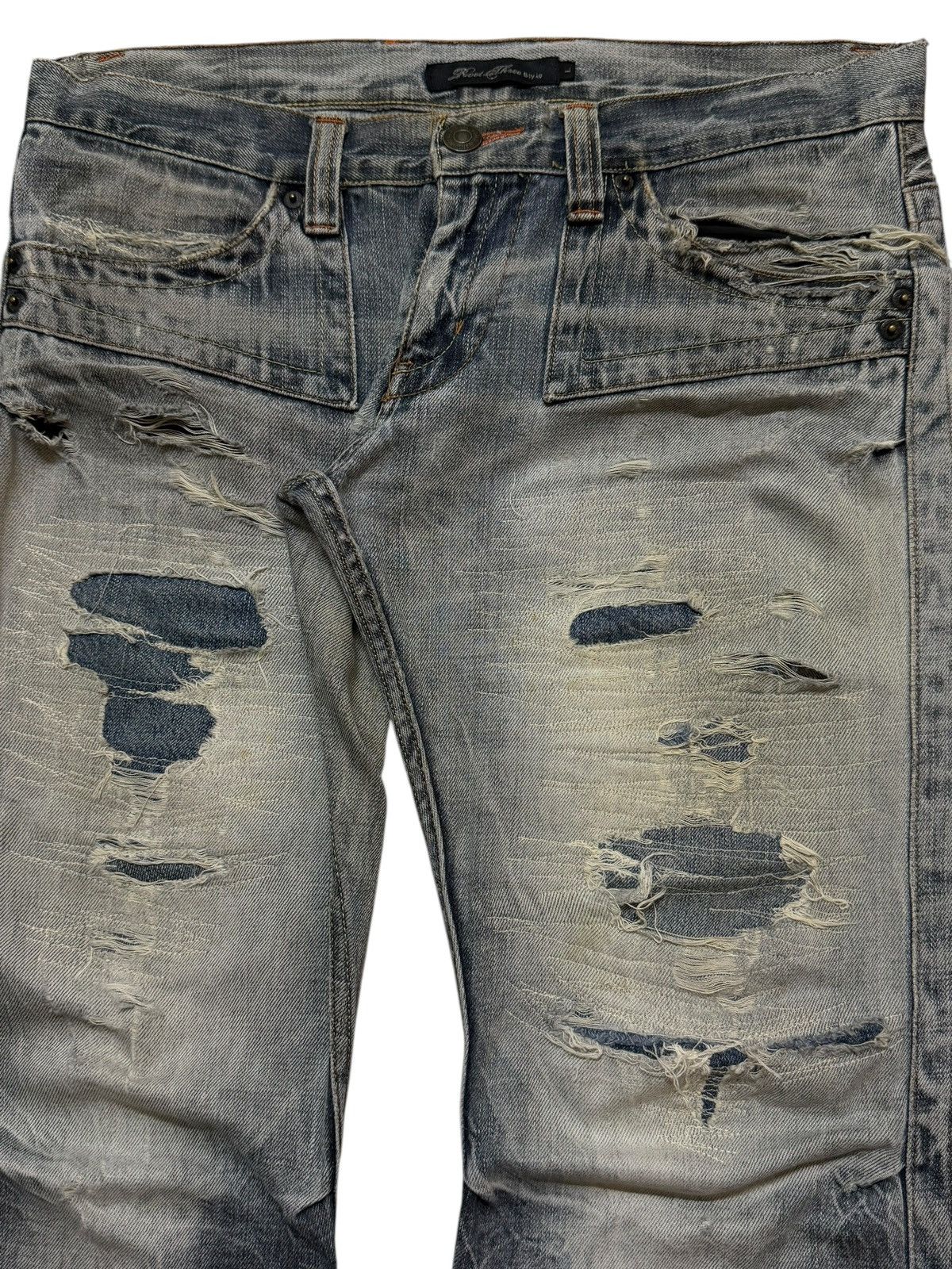 Kapital Vintage Y2K Japanese Faded Thunder Wash Distressed Flare Size US 34 / EU 50 - 3 Thumbnail