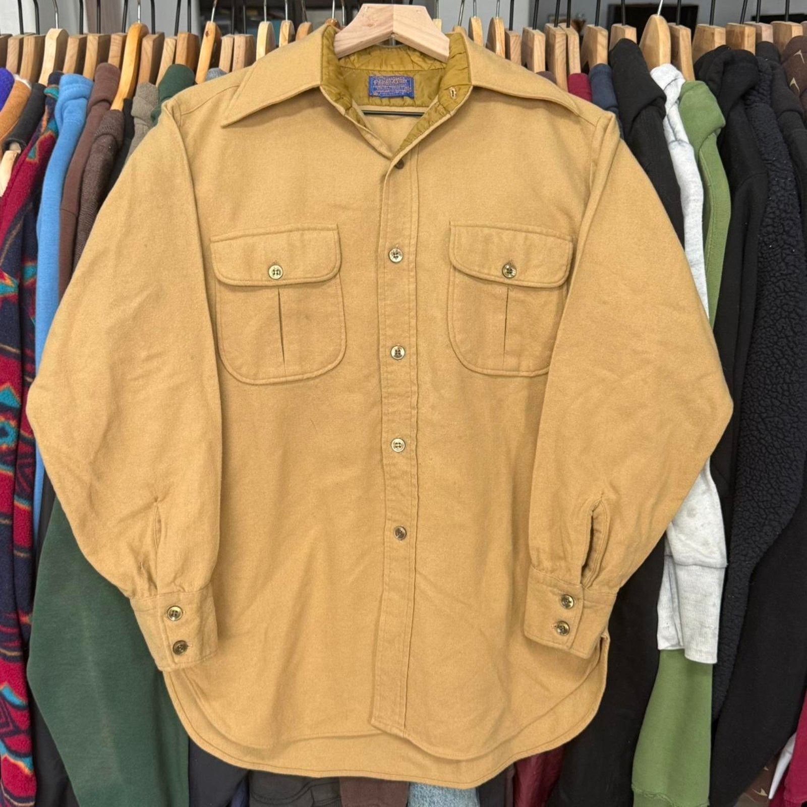 Pendleton Vintage Pendleton Late 60s Board Shirt Flannel Tan Size US M / EU 48-50 / 2 - 1 Thumbnail