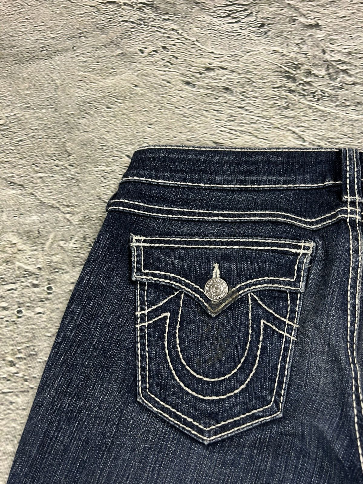 True Religion True Religion jeans flared vintage navy blue Billy white Size 30" / US 8 / IT 44 - 3 Thumbnail
