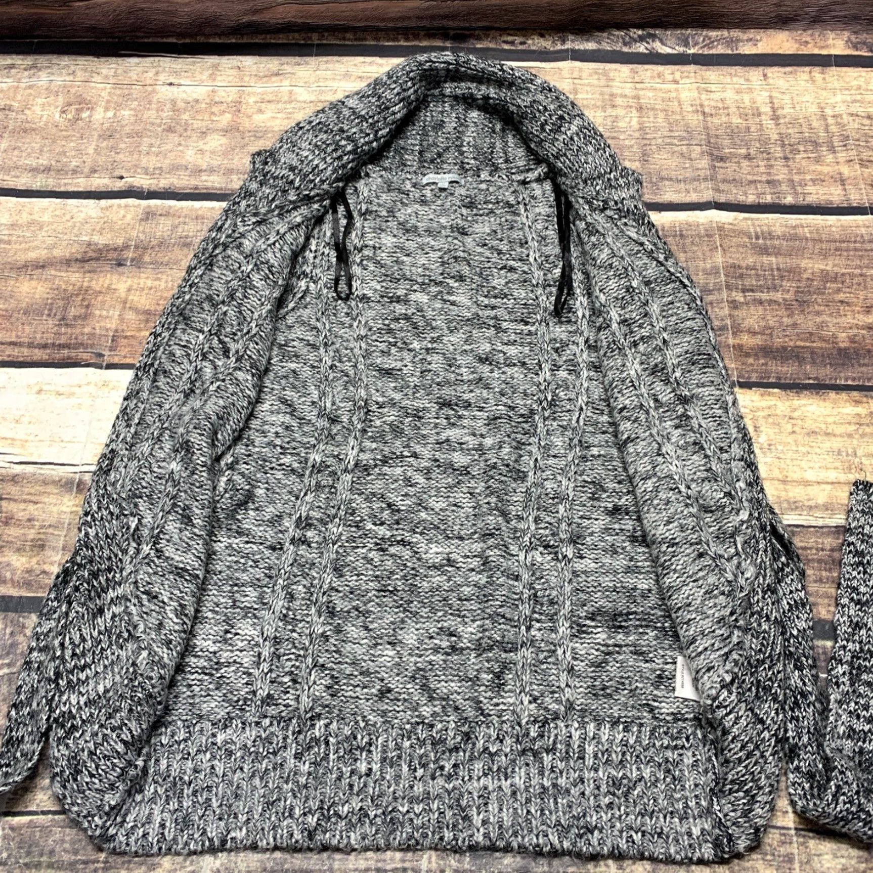 Vintage Charlotte Russe Cardigan Gray Medium Open Front Belted Chunky Knit Sweater Vests Womens Holiday Fall Winter Vintage No Size M / US 6-8 / IT 42-44 - 5 Thumbnail