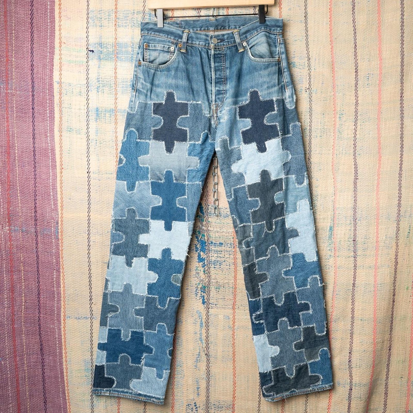 Levi's Custom levis patchwork jeans size 32x34 Size US 32 / EU 48 - 1 Thumbnail