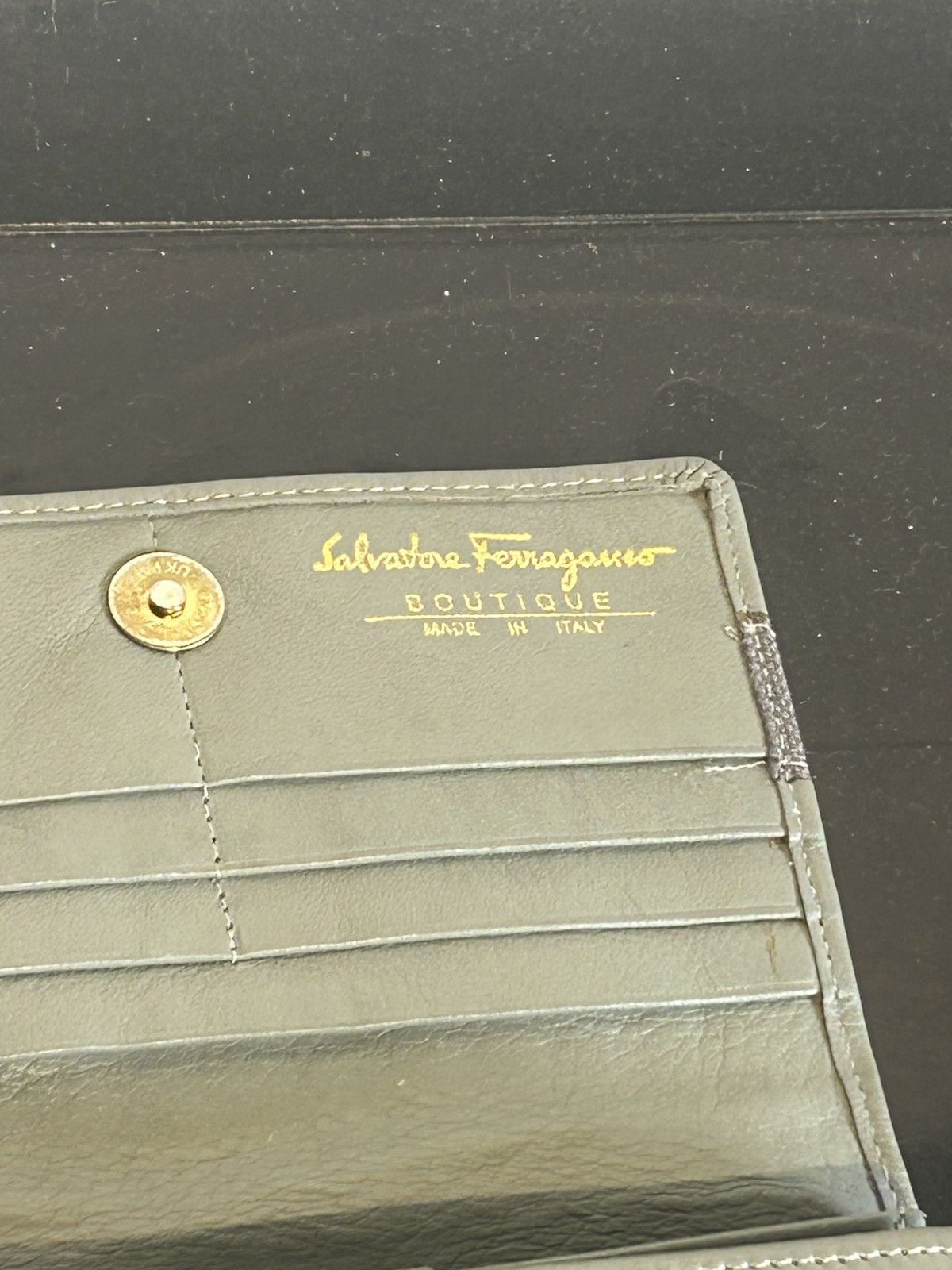 Salvatore Ferragamo Ferragamo Vintage Leather Gray Wallet Size ONE SIZE - 5 Thumbnail