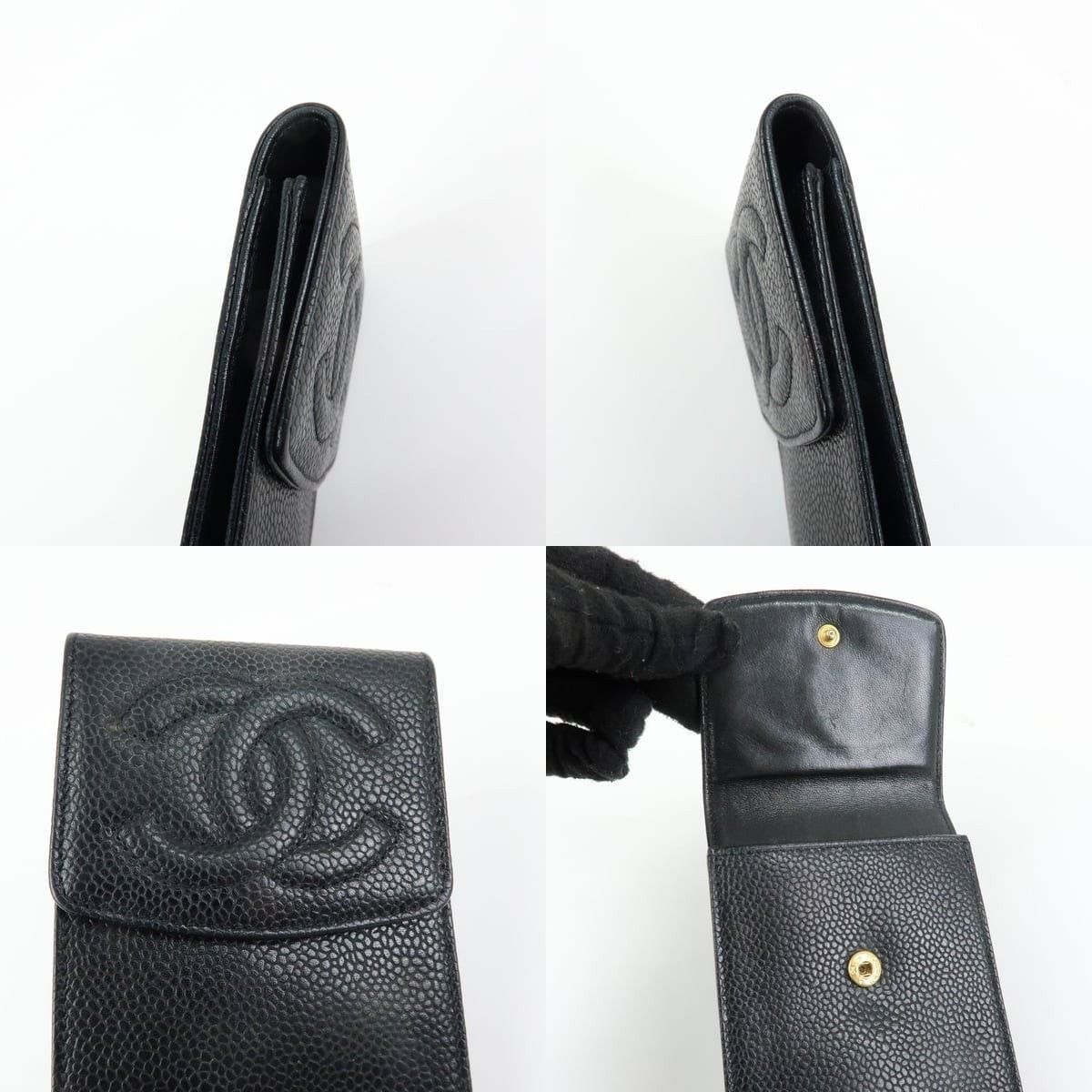 Chanel Chanel CC Logo Caviar Leather Eyeglasses Case Black Size ONE SIZE - 5 Thumbnail