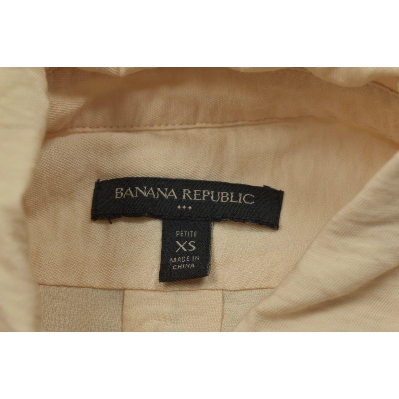 Banana Republic Banana Republic Shirt Petite XS Yellow Button Down Safari Utility Rayon Blend Long Sleeve Casual Womens Size XS / US 0-2 / IT 36-38 - 8 Thumbnail
