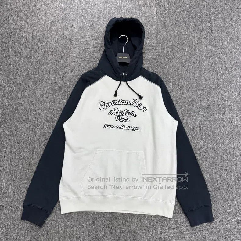 Dior Dior Embroidered slogan stitching hooded sweatshirt Size US XXL / EU 58 / 5 - 1 Thumbnail