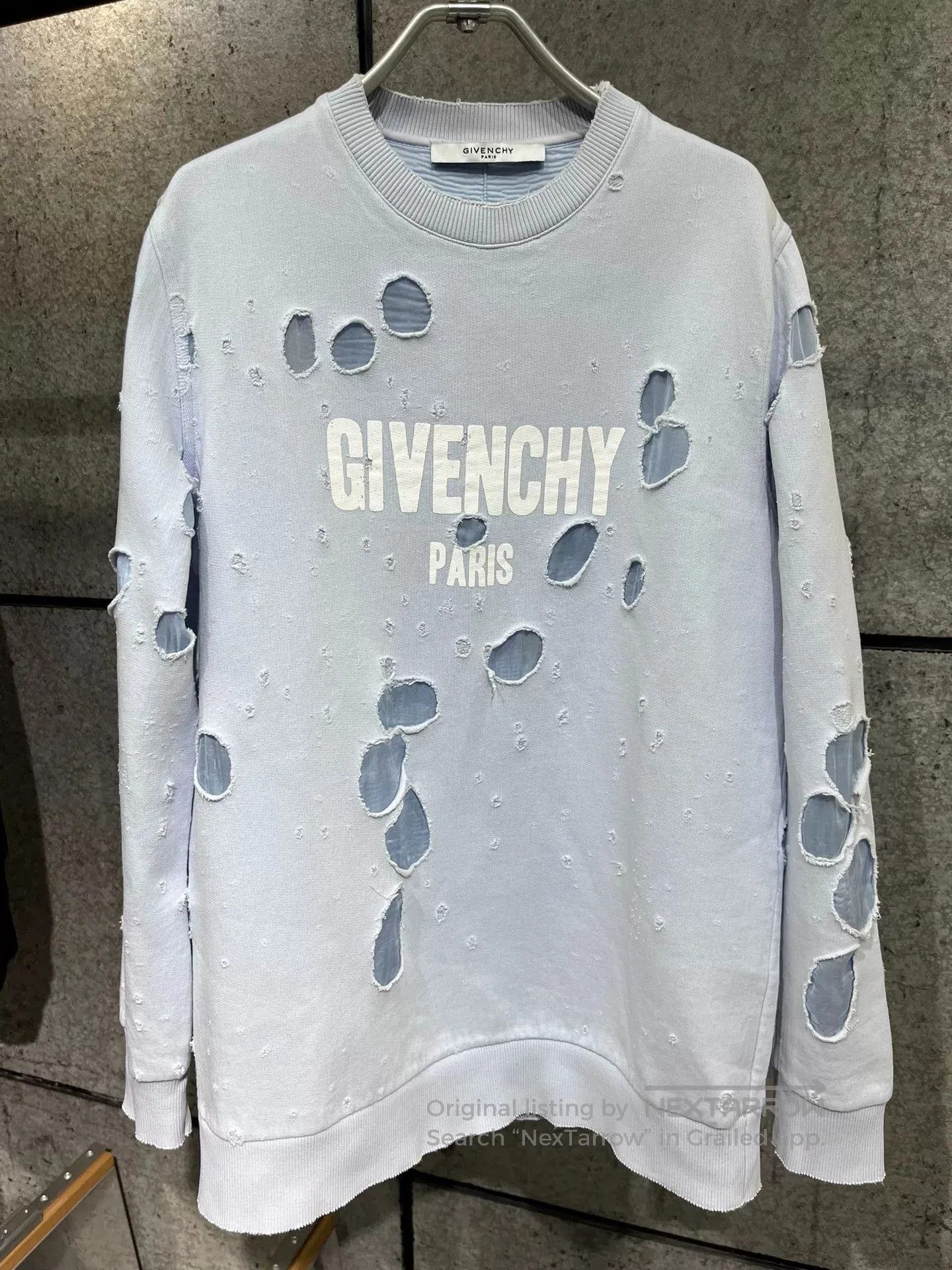 Givenchy Givenchy Blue Distressed Sweatshirt XS. Size US XS / EU 42 / 0 - 1 Thumbnail