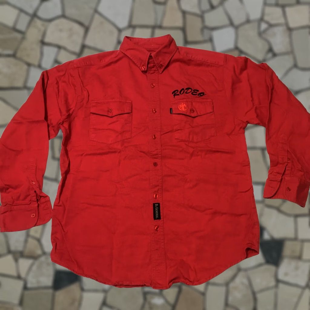 Spell El General Shirt red Embroidered Rodeo Western Cowboy Button-Up Long Sleeve Mens S Red Embroidered Western Rodeo Mens Shirt Size US S / EU 44-46 / 1 - 1 Thumbnail