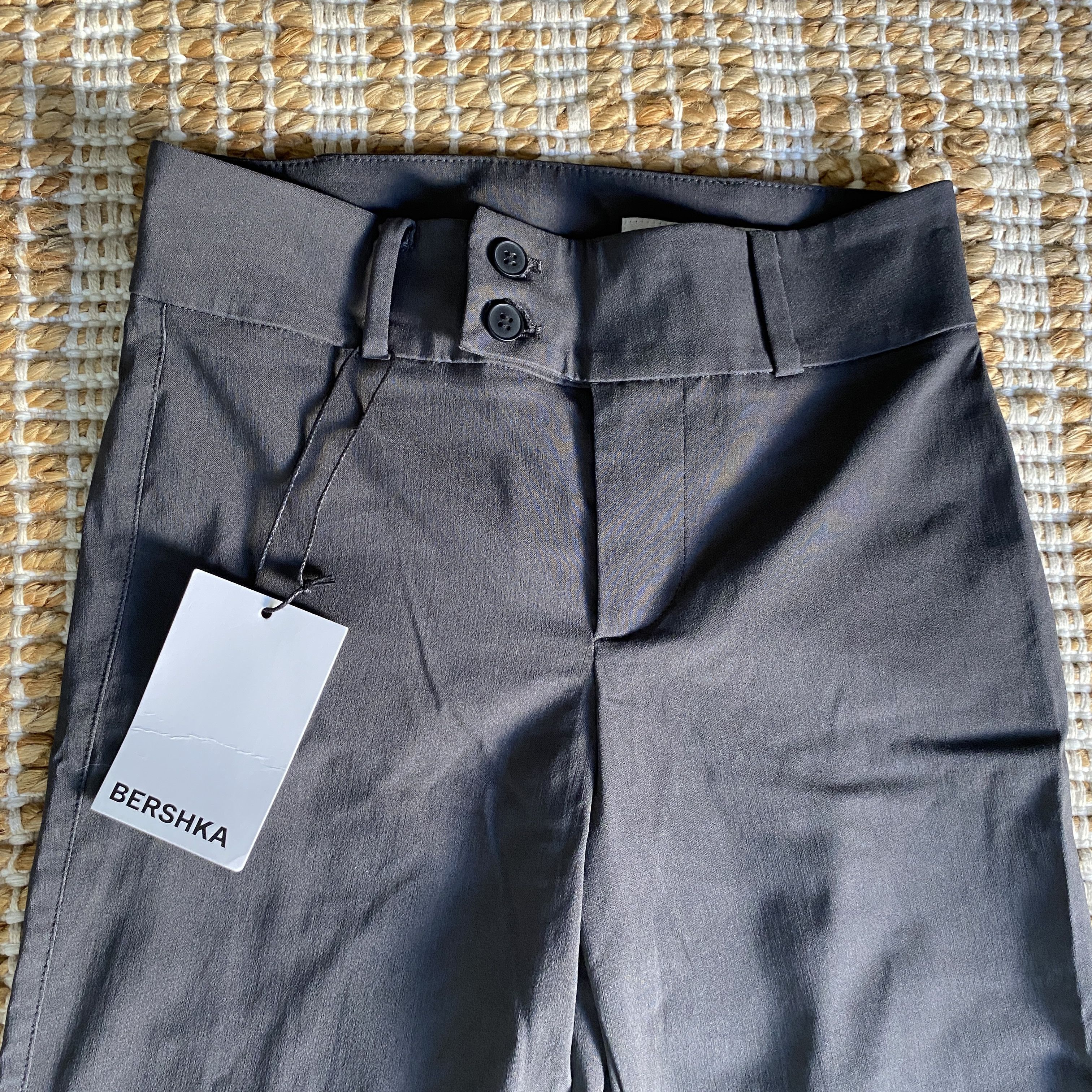 Bershka Bershka Grey Flared Tailored Trousers Pants NWT Size 27" / US 4 / IT 40 - 10 Thumbnail