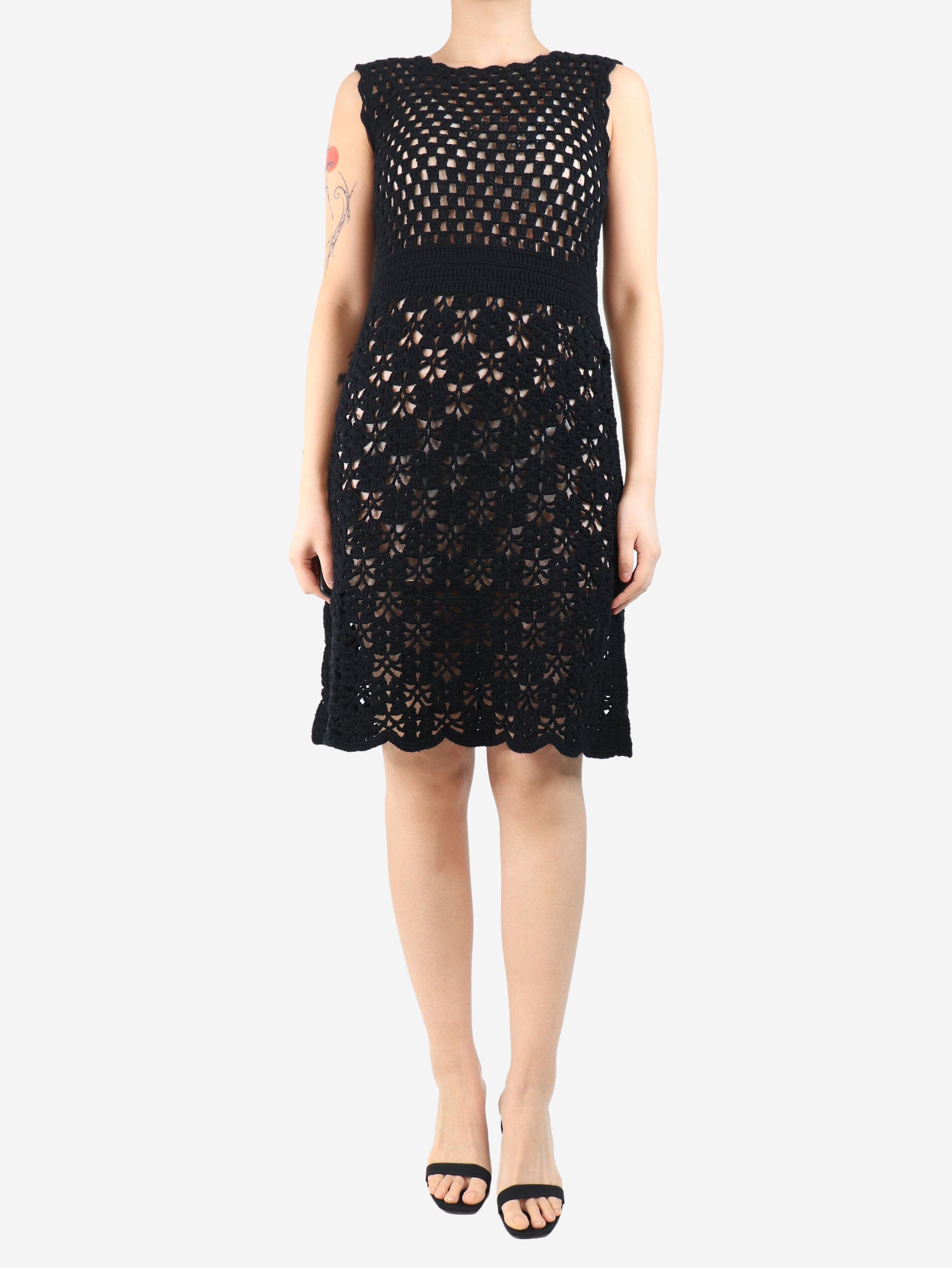 Prada Black crochet midi dress - UK 10 Size M / US 6-8 / IT 42-44 - 1 Thumbnail