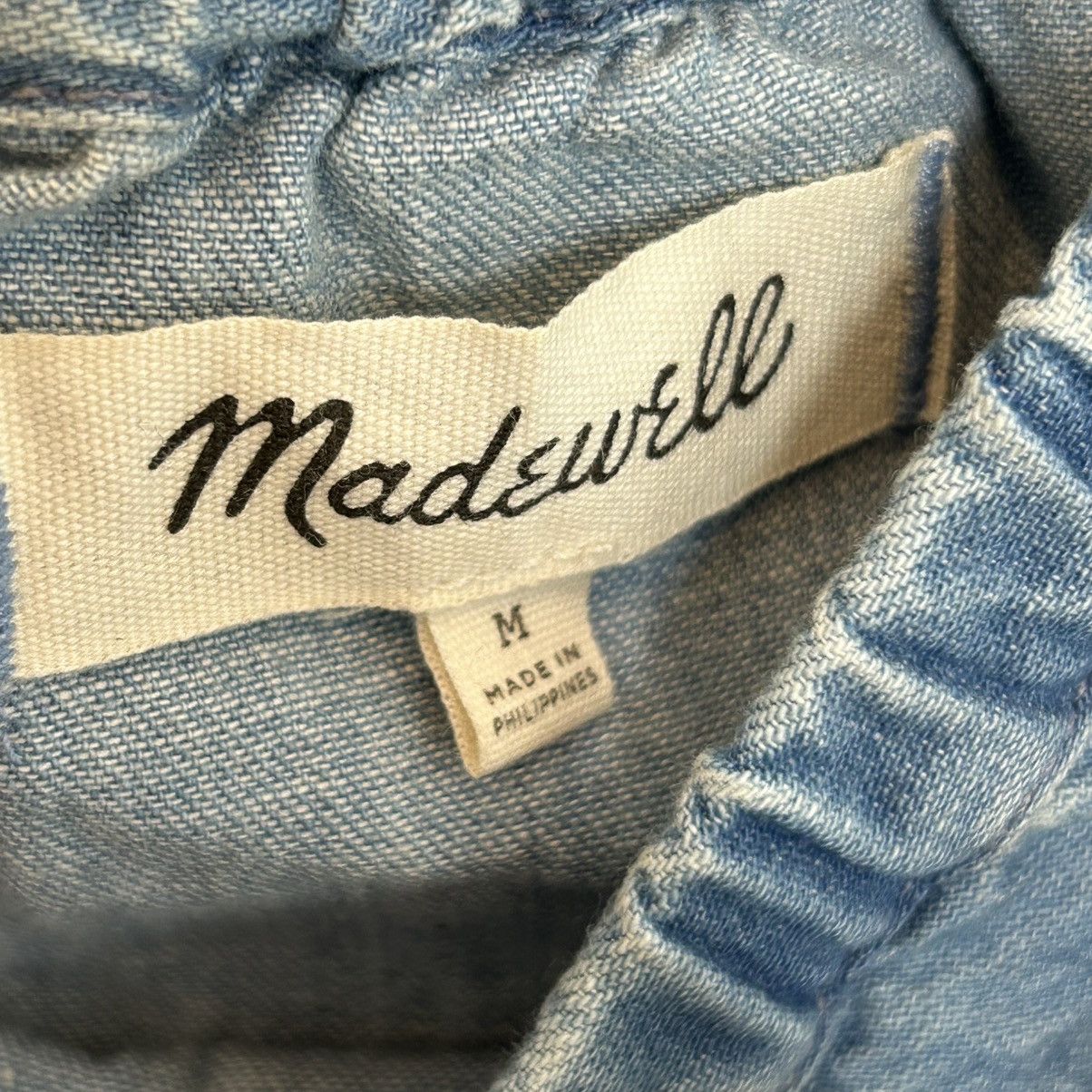 Madewell Madewell Blue Denim Azalea Off-the-Shoulder Chambray Top Size M / US 6-8 / IT 42-44 - 8 Thumbnail