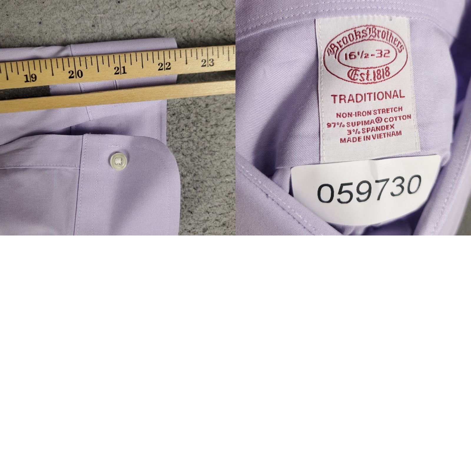 Brooks Brothers VINTAGE Brooks Brothers Dress Shirt Men's 16.5 Purple Long Sleeve Business Formal Casual Modern Size 42R - 8 Thumbnail