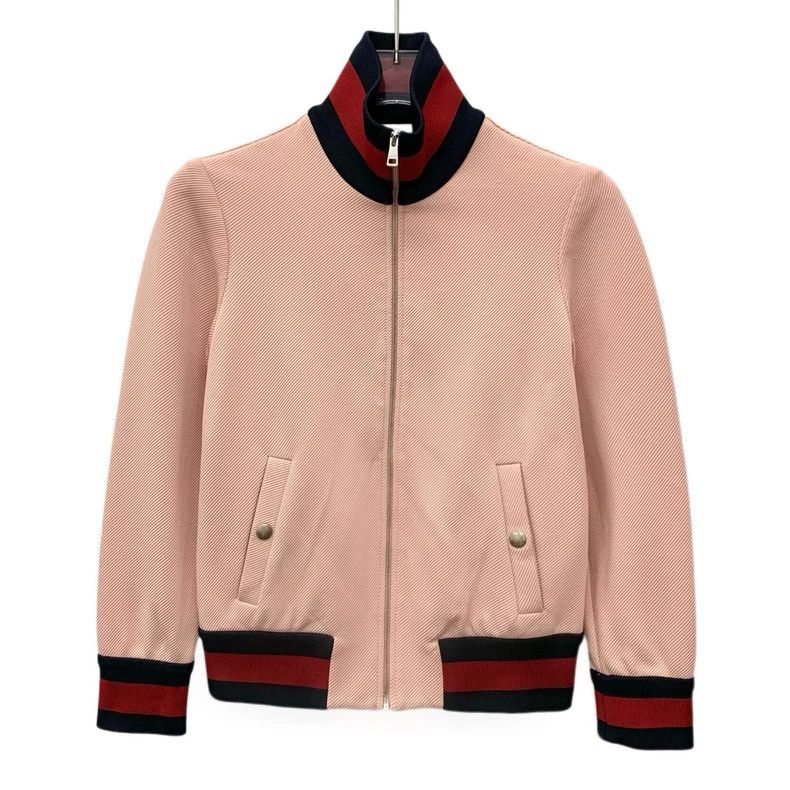 pink striped zip-up jacket by gucci-dmc