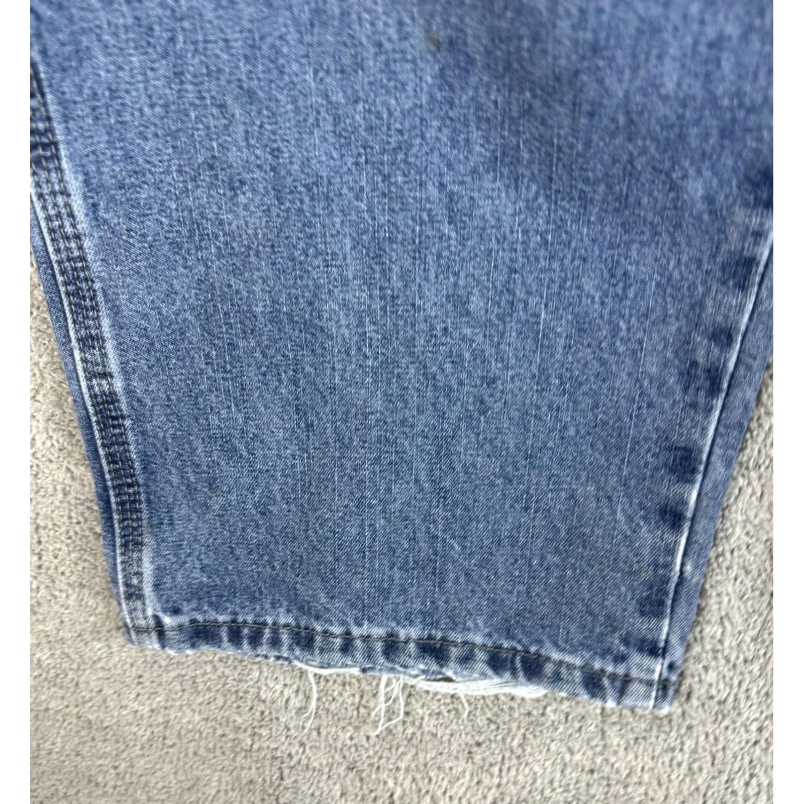 Wrangler Wrangler Carpenter Jeans Mens 38x30 Blue Denim Workwear Utility Relaxed Straight Pants Size US 38 / EU 54 - 7 Thumbnail