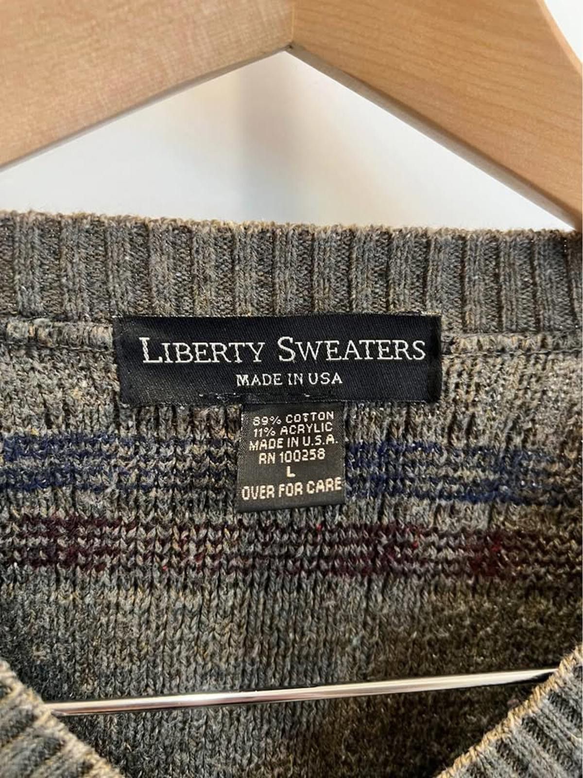 Designer Vintage Liberty Sweaters USA Knit Green Plaid Pullover (L) Size US L / EU 52-54 / 3 - 2 Thumbnail