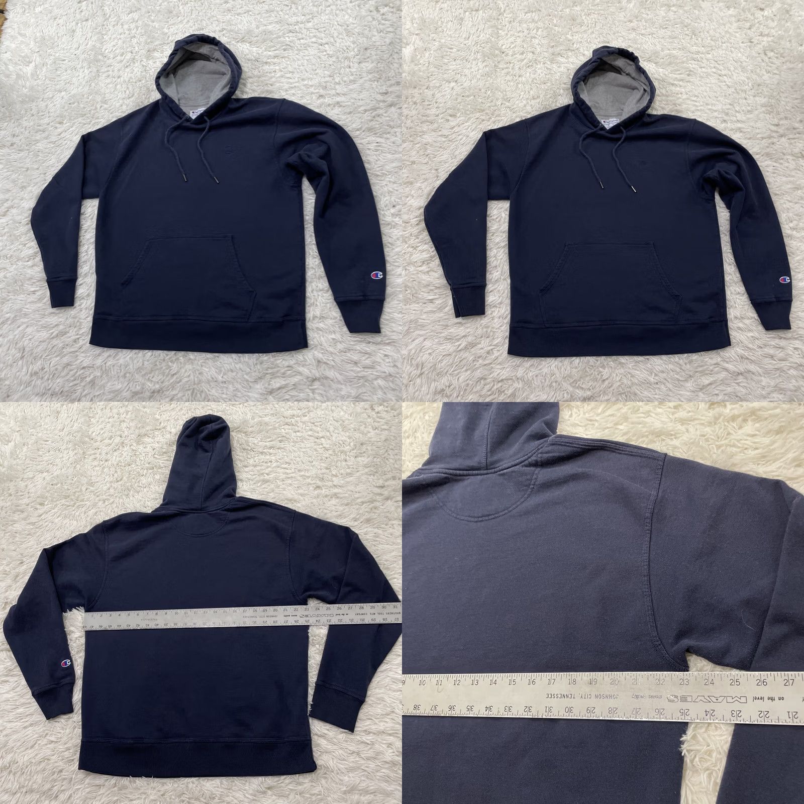Champion CHAMPION Athletic Wear Sweatshirt Men L Blue Hoodie Pullover Drawstring Pockets Logo Navy Capable All Seasons Sports casual Athletic Size US L / EU 52-54 / 3 - 10 Thumbnail
