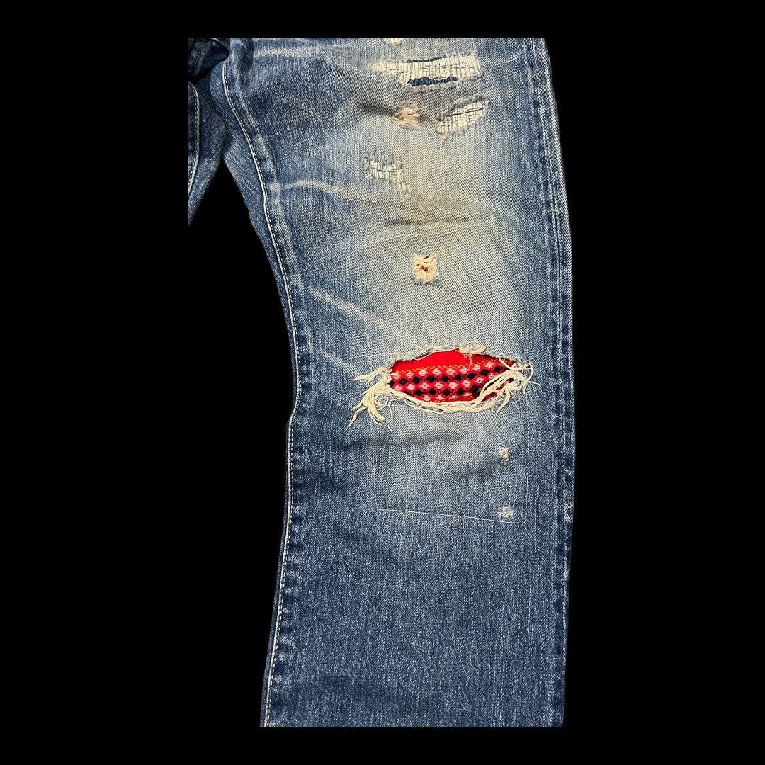 Hysteric Glamour × Japanese Brand HYSTERIC GLAMOUR SELVEDGE JAPANESE BRAND DISTRESSED DENIM Size US 34 / EU 50 - 4 Thumbnail