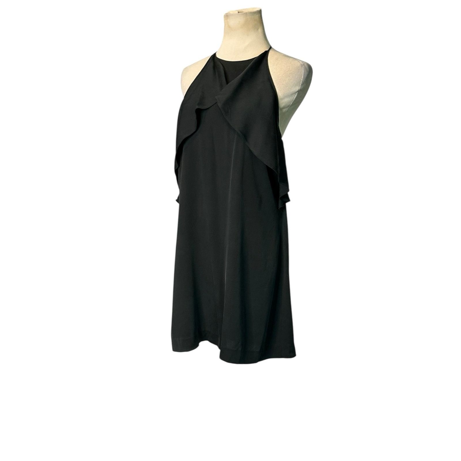 Theory Theory Black Silk Ruffle Open Back Slip Halter Dress Size 2 Size XS / US 0-2 / IT 36-38 - 12 Thumbnail