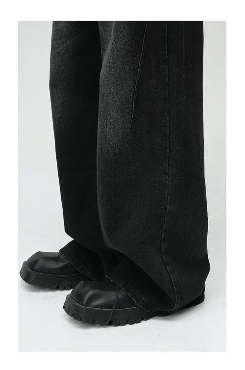 Other Black distressed vintage washed straight jeans Size US 32 / EU 48 - 5 Thumbnail