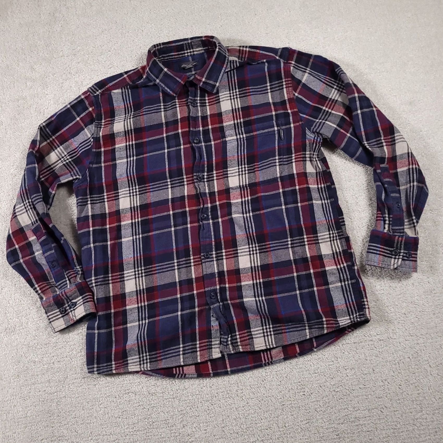 Eddie Bauer Eddie Bauer Flannel Shirt Mens Large Blue Red Plaid Long Sleeve Button Up Cotton Size US L / EU 52-54 / 3 - 2 Thumbnail