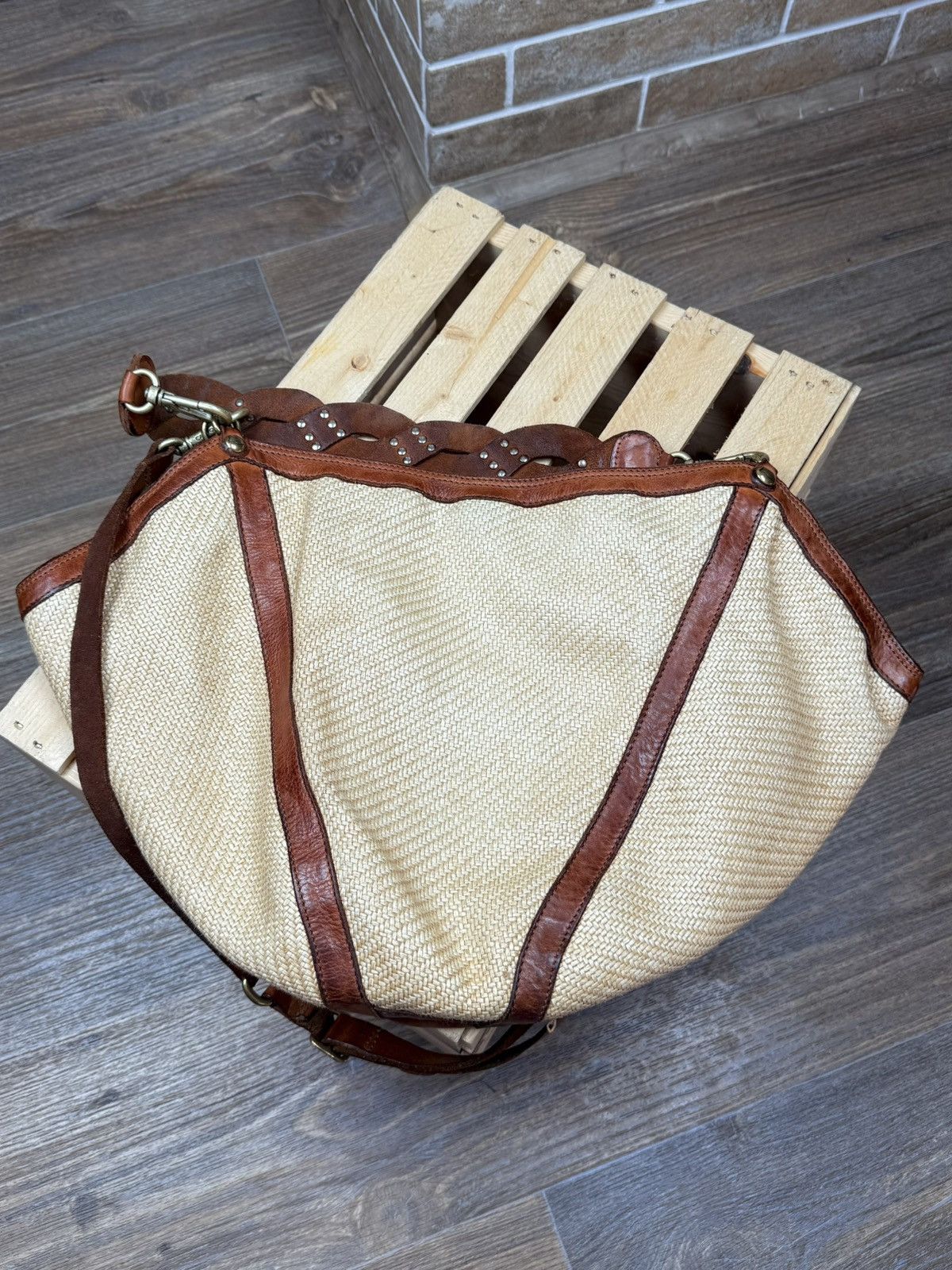 Campomaggi Campomaggi Anna Brown Leather Woven Handbag Crossbody Size ONE SIZE - 13 Thumbnail