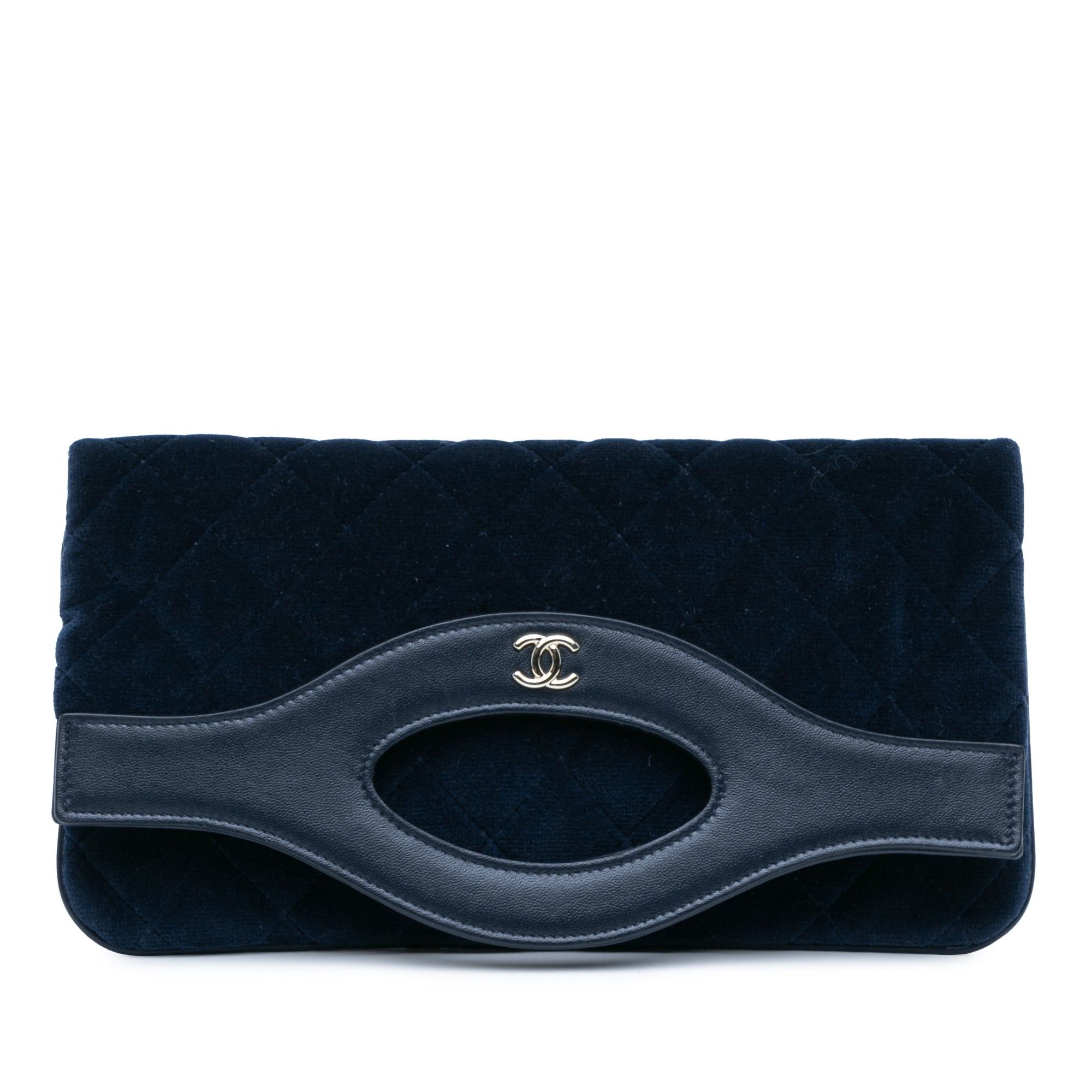 Chanel Chanel Quilted Velvet 31 Clutch Blue Size ONE SIZE - 1 Thumbnail