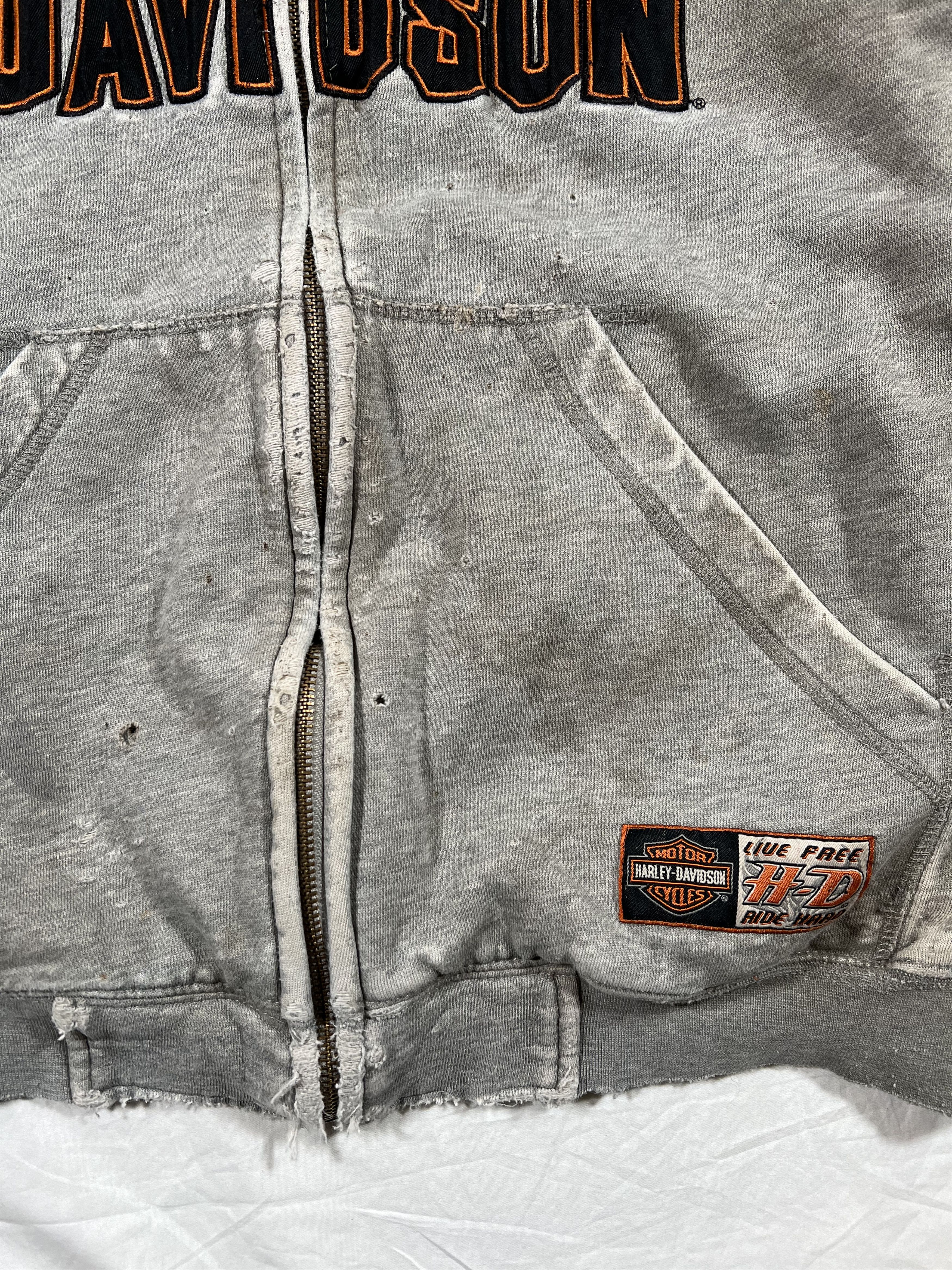 Harley Davidson Vintage Thrashed Harley Davidson Spellout ERD Style Hoodie Size US L / EU 52-54 / 3 - 9 Thumbnail