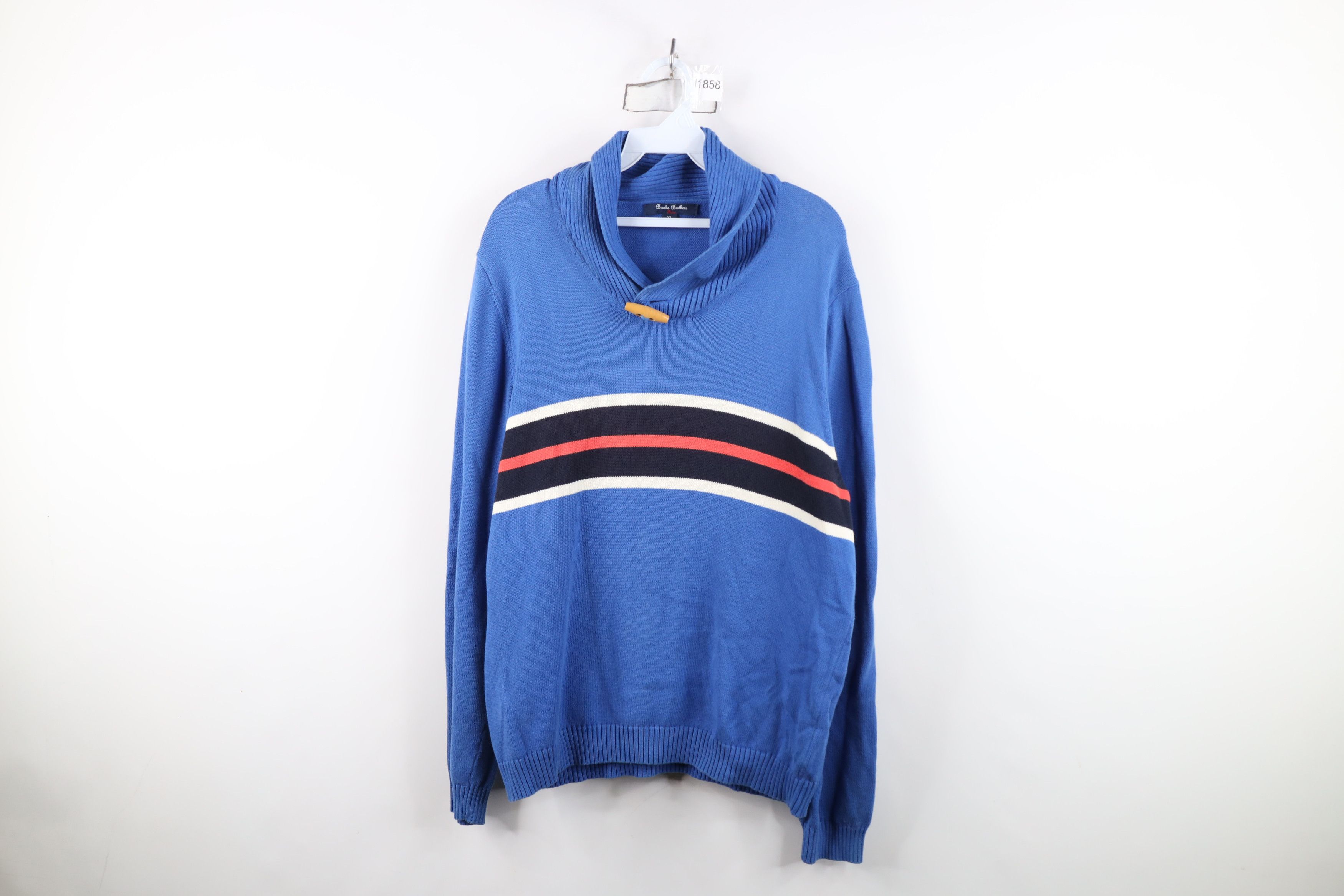 Brooks Brothers Brooks Brothers Cotton Knit Toggle Button Shawl Sweater Size US XL / EU 56 / 4 - 1 Thumbnail