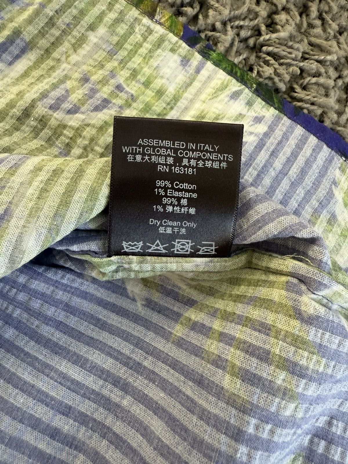 Rhude RHUDE SEARSUCKER HAWAIIAN BLUE/GREEN BUTTON-UP SHIRT Size L Size US L / EU 52-54 / 3 - 9 Thumbnail