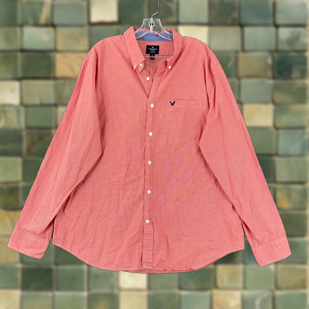 American Eagle Outfitters American Eagle Outfitters Shirt Men 2XL Red Plaid Button-Down Long Sleeve Size US XXL / EU 58 / 5 - 1 Thumbnail