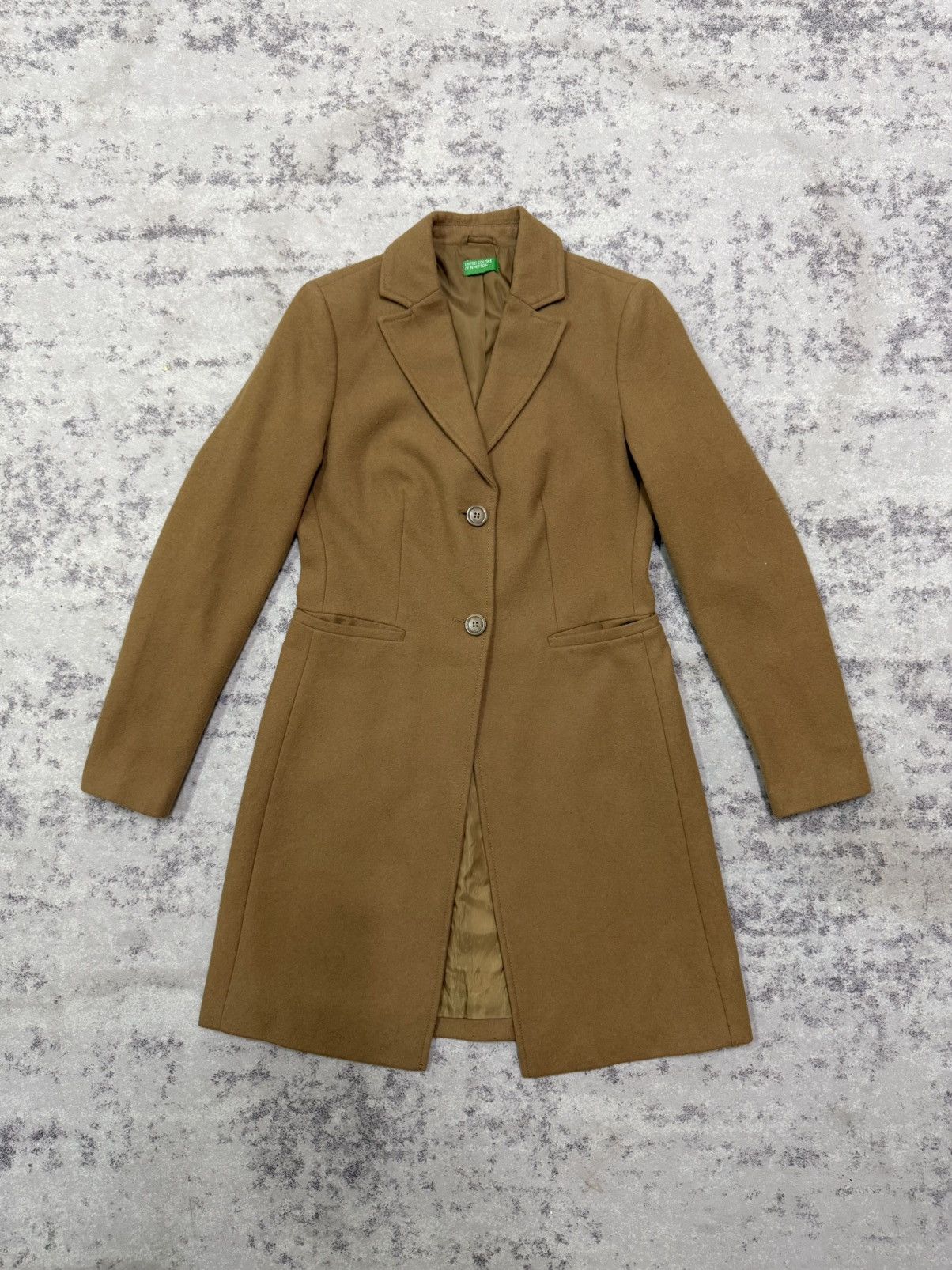 United Colors Of Benetton United Colors of Benetton Long Coat Wool Jacket Size US S / EU 44-46 / 1 - 3 Thumbnail