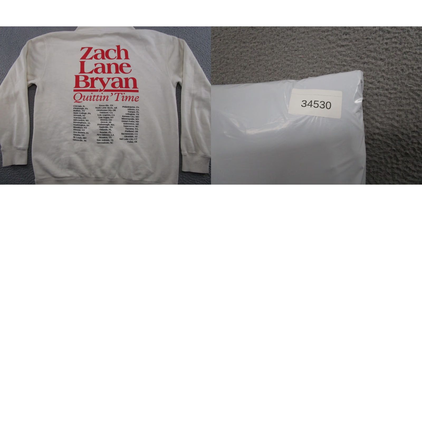 Vintage Zach Bryan Quittin' Time Tour Double Sided Hoodie Sweatshirt Mens Size XL Band Size US XL / EU 56 / 4 - 9 Thumbnail
