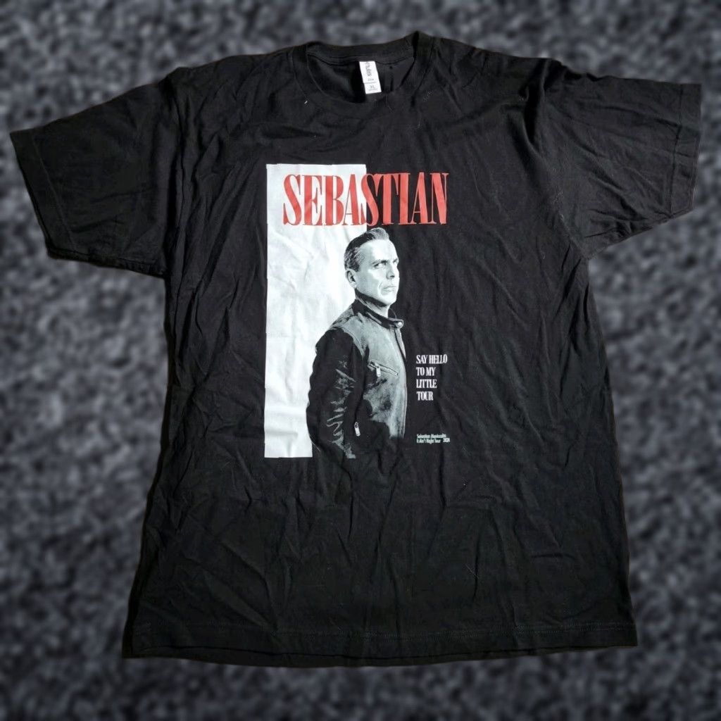 Tultex Men's XL Tultex Sebastian Maniscalco Black T-Shirt Stand-Up Comedy Tour Say Hello to My Friend Funny Size US XL / EU 56 / 4 - 1 Thumbnail