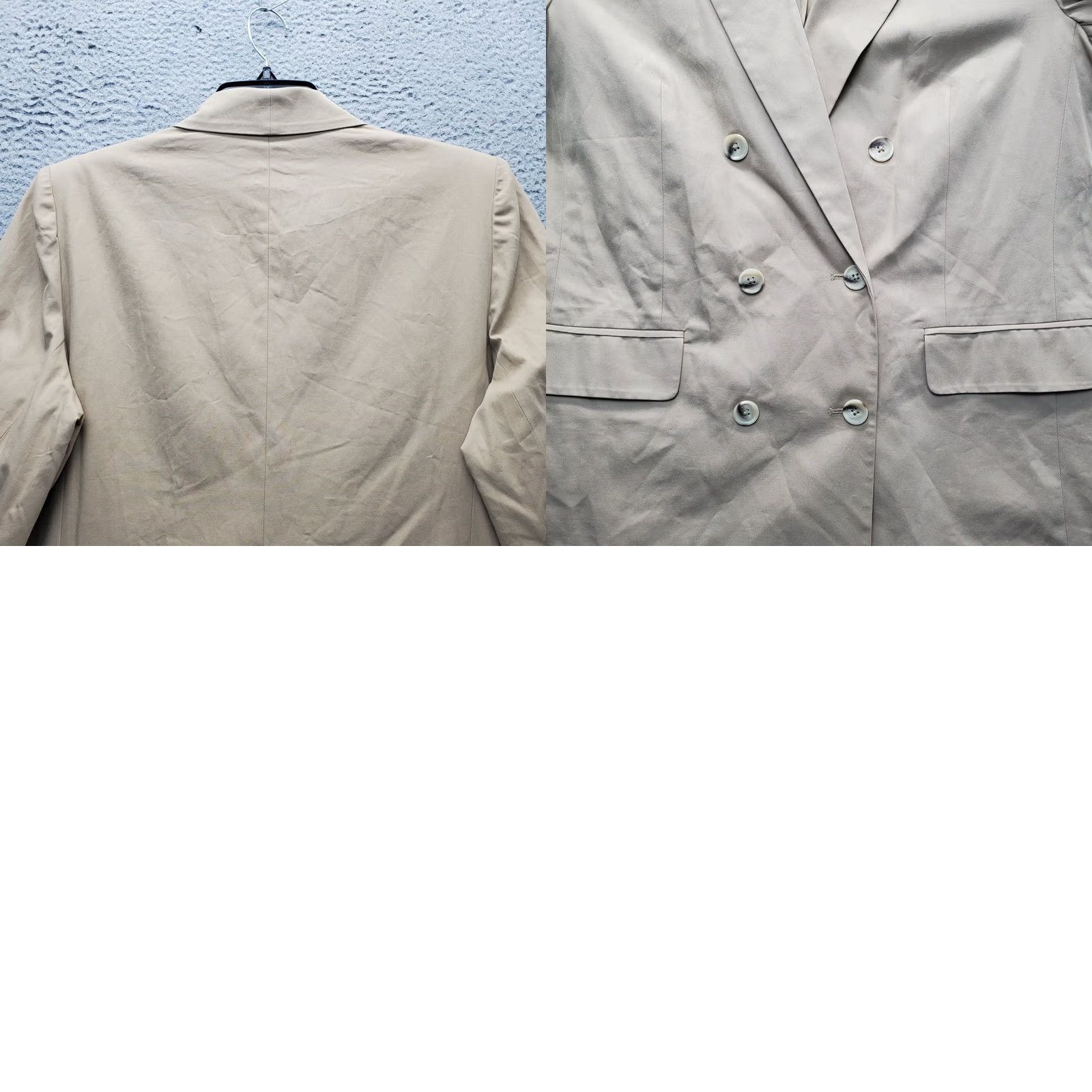 Vintage WAYF Blazer Women XL Tan Lined Double Breasted Jetted Pockets Notch Lapel Formal Womens Size XL Tan Blazer Jacket Size XL / US 12-14 / IT 48-50 - 8 Thumbnail
