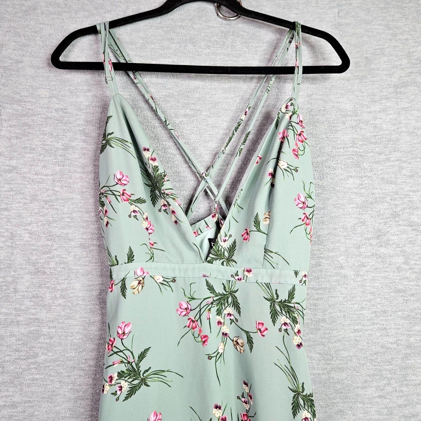 Bebe Bebe Dress Women’s 6 Green Floral Maxi Strappy Back Boho NWT Size M / US 6-8 / IT 42-44 - 5 Thumbnail