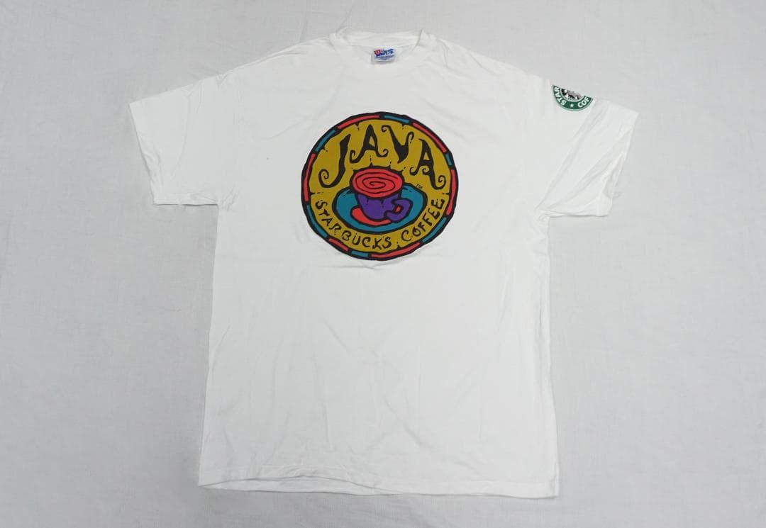Vintage 90's USA製 Starbucks JAVA Tシャツ 企業 ビンテージ Size US M / EU 48-50 / 2 - 1 Thumbnail