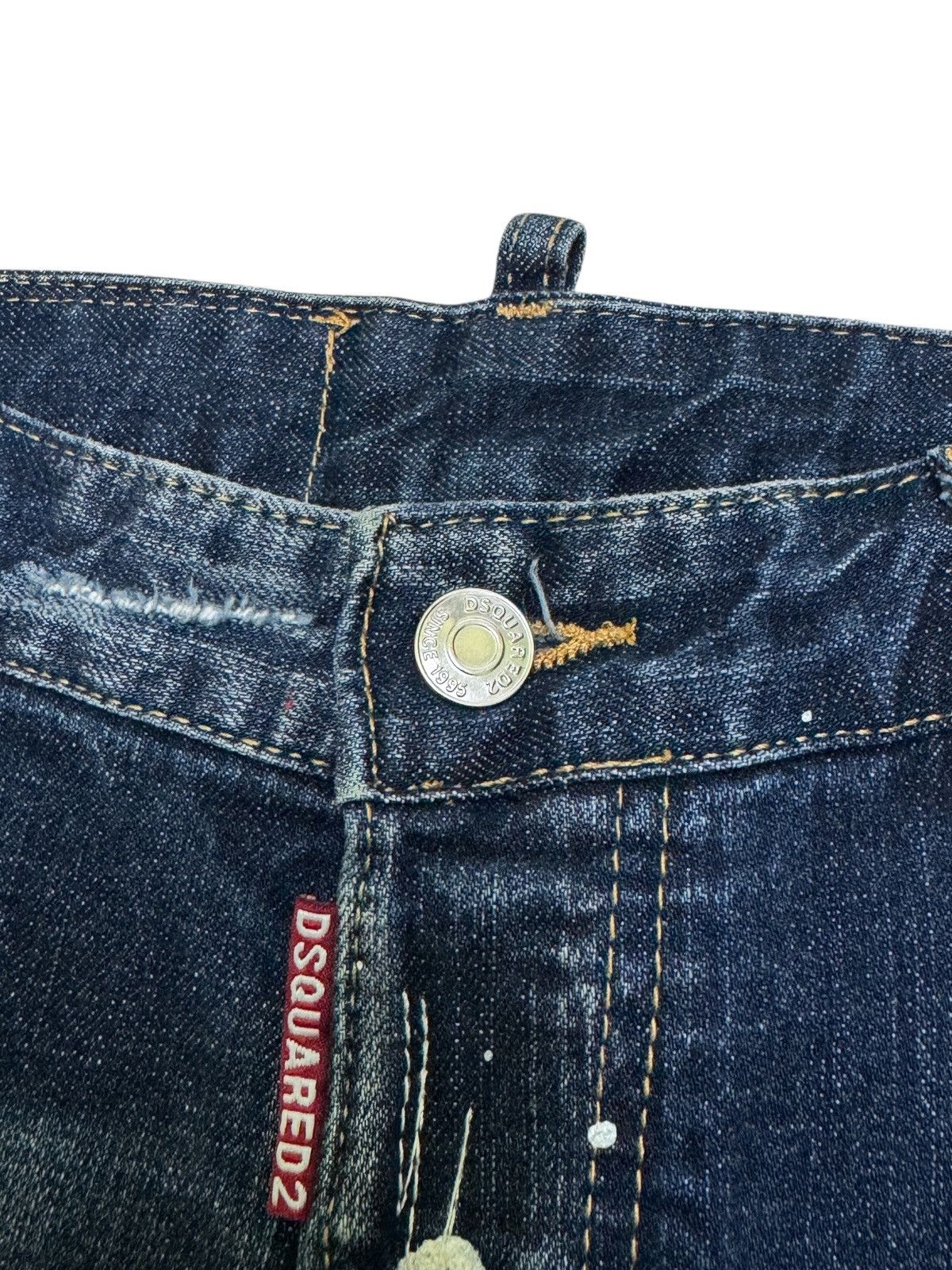 Dsquared2 DSQUARED2 Paint Splatter Distressed Denim Jeans Vintage Wash Size US 29 - 8 Thumbnail