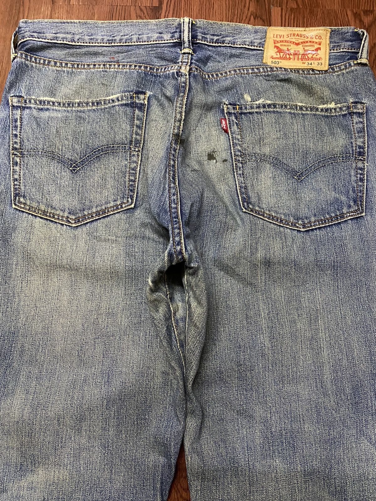 Levi's Vintage Clothing Vintage Y2K Levis503 Mud Wash Distressed Jeans Size US 36 / EU 52 - 14 Thumbnail