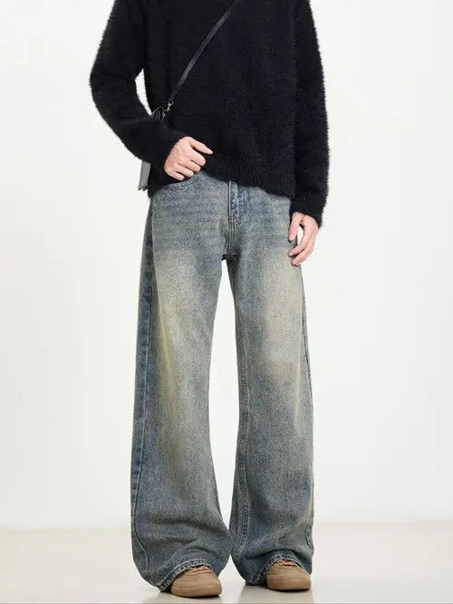 VIBE Men's vintage washed distressed flared jeans Size US 32 / EU 48 - 2 Thumbnail