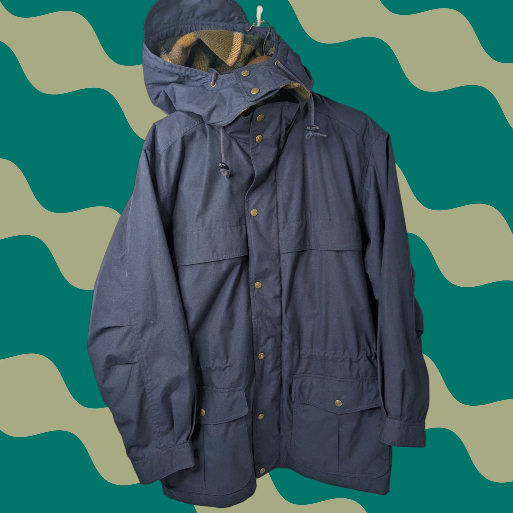 Eddie Bauer VINTAGE Eddie Bauer Mountain Parka Jacket Men L Navy Hooded Chore Wool Lined Size US L / EU 52-54 / 3 - 1 Thumbnail