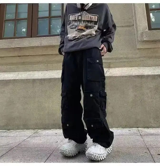 Japanese Brand Black Color Multi-pocket Cargo Pant Size US 32 / EU 48 - 4 Thumbnail