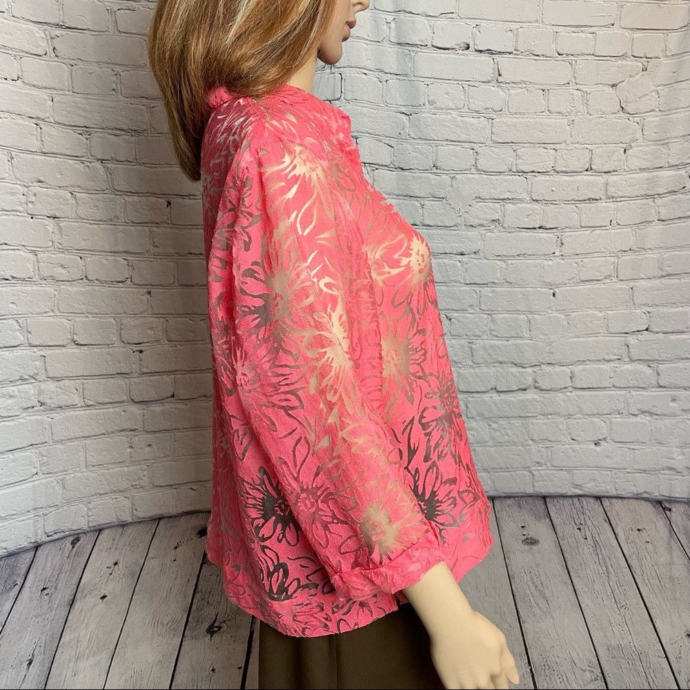 Other Studio Works Coral Floral Rayon Blouse Size M Size M / US 6-8 / IT 42-44 - 5 Thumbnail