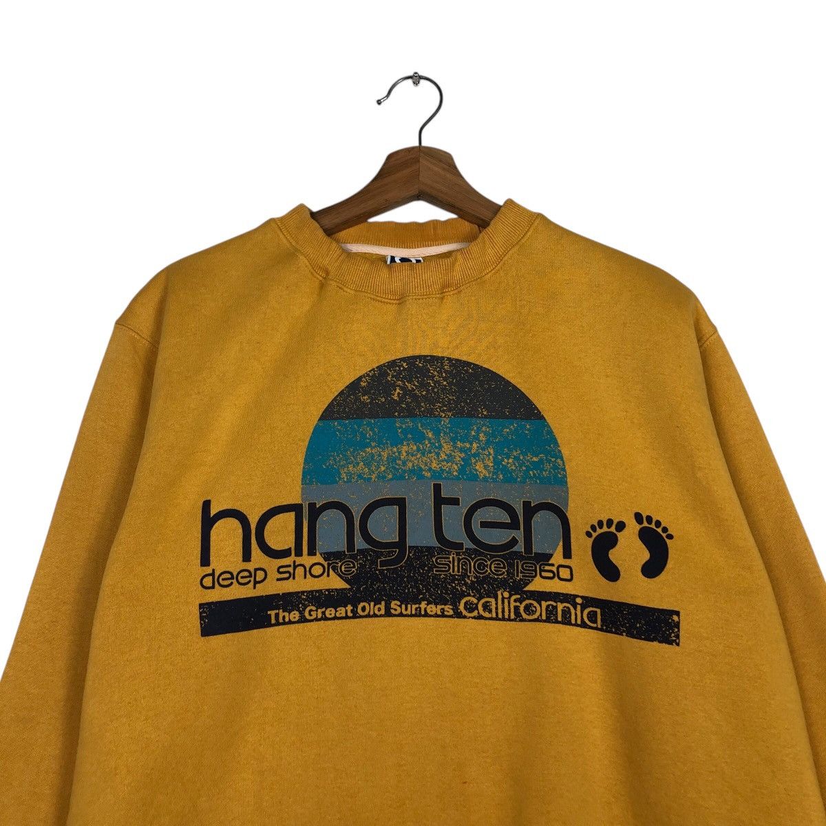 Japanese Brand Vintage Hang Ten Surf Crewneck Sunset Graphic, Mustard Gold Size US M / EU 48-50 / 2 - 4 Thumbnail